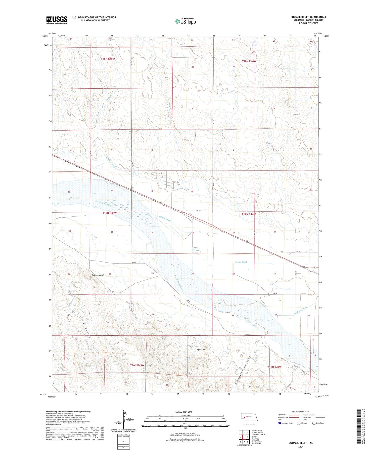 Coumbe Bluff Nebraska US Topo Map Image