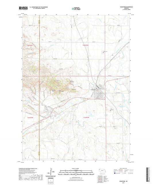 Crawford Nebraska US Topo Map Image