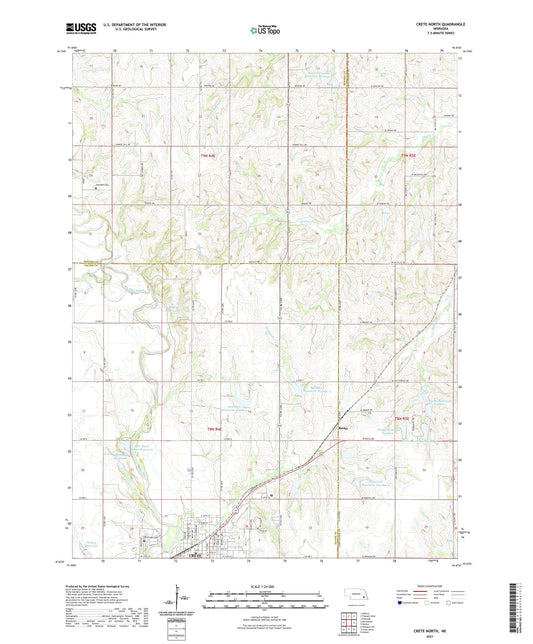 Crete North Nebraska US Topo Map Image