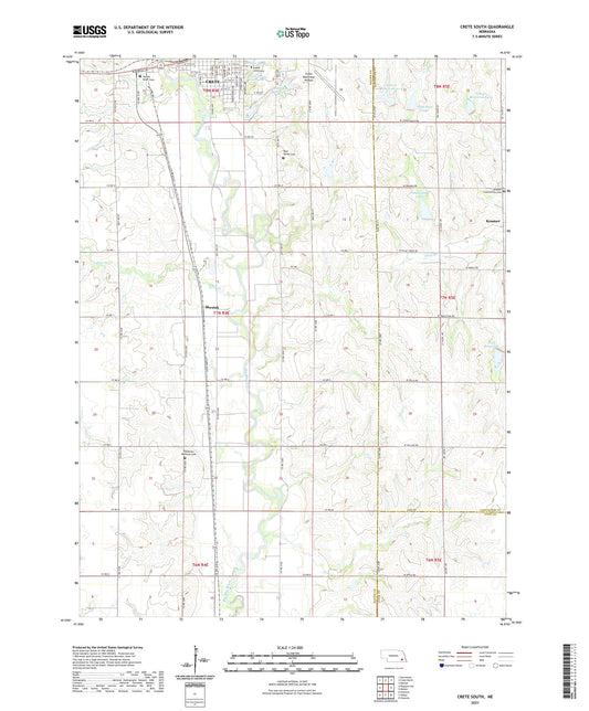 Crete South Nebraska US Topo Map Image