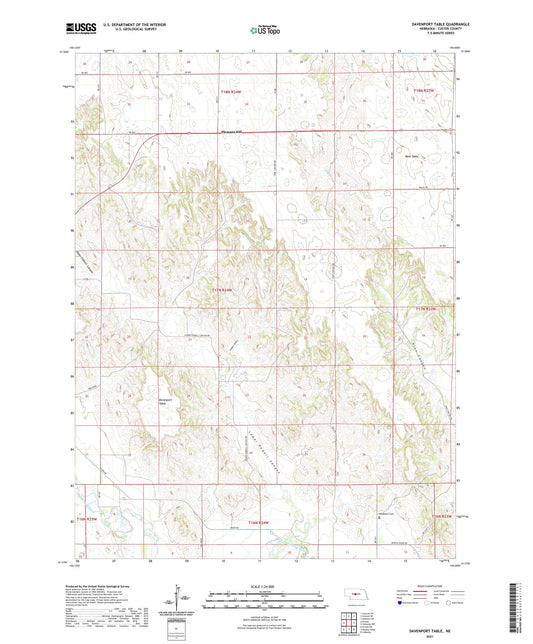 Davenport Table Nebraska US Topo Map Image