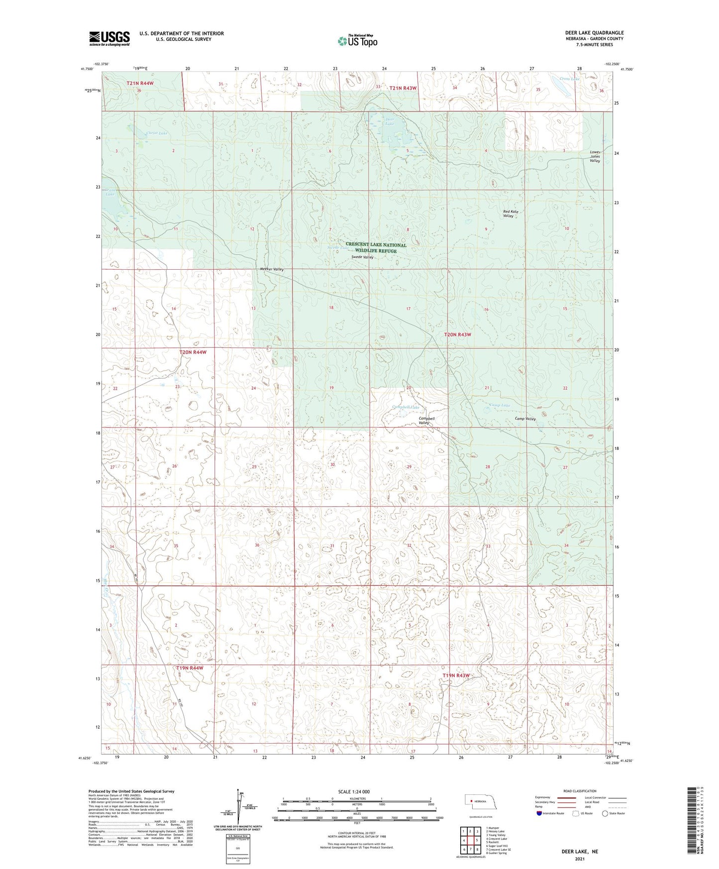 Deer Lake Nebraska US Topo Map Image