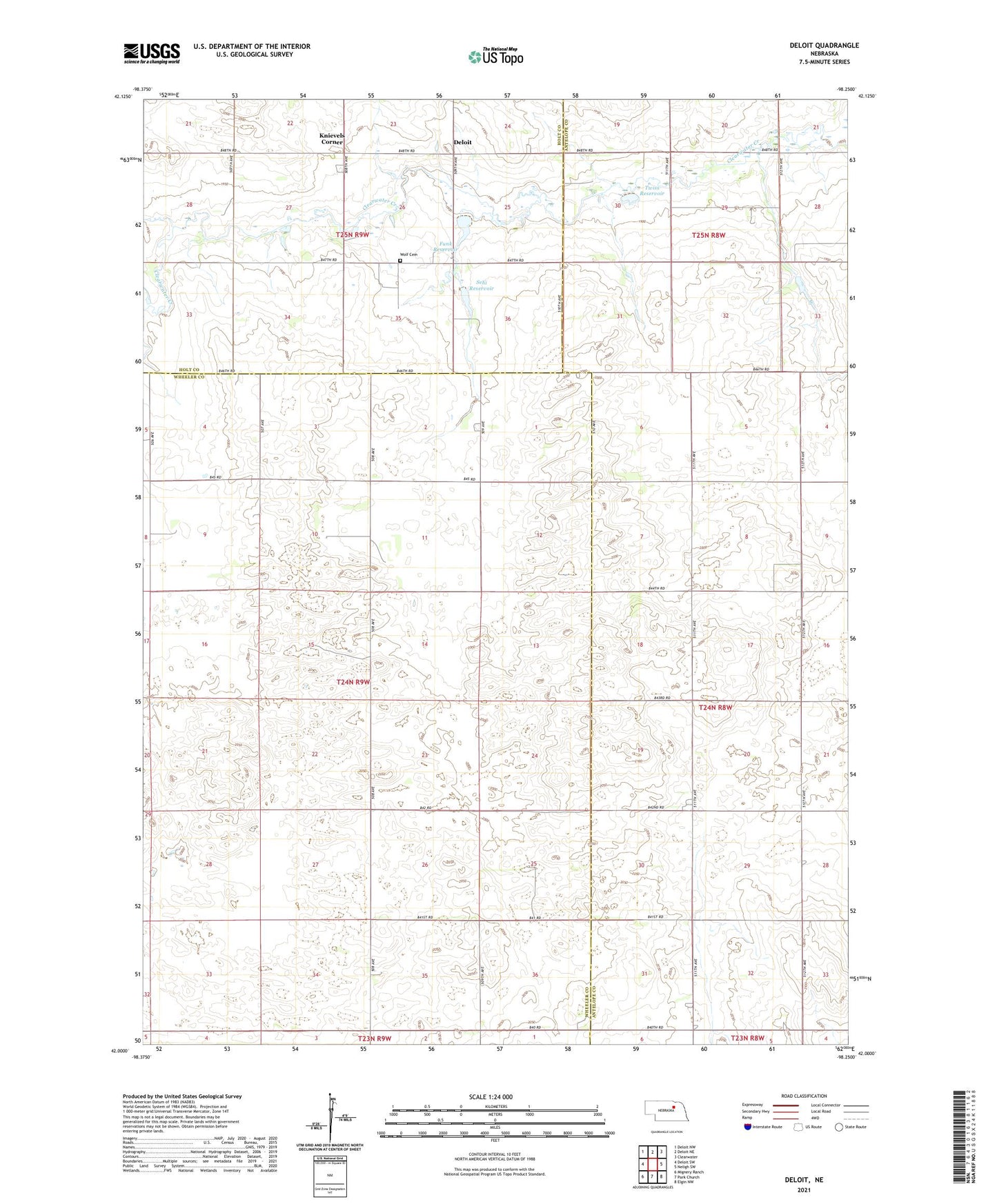 Deloit Nebraska US Topo Map Image
