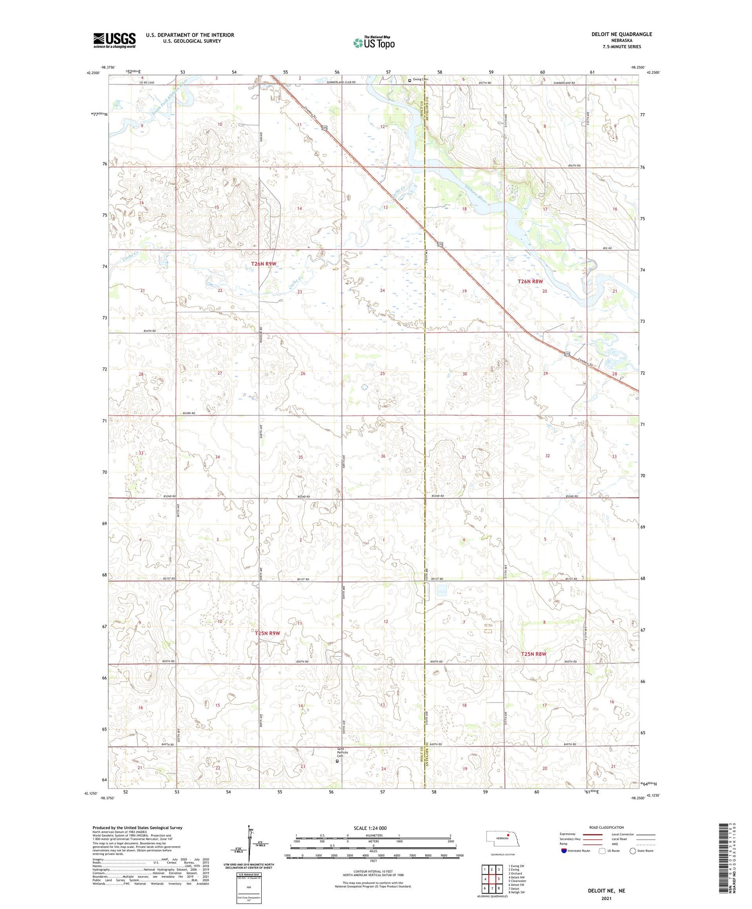 Deloit NE Nebraska US Topo Map Image