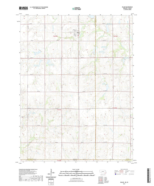Diller Nebraska US Topo Map Image