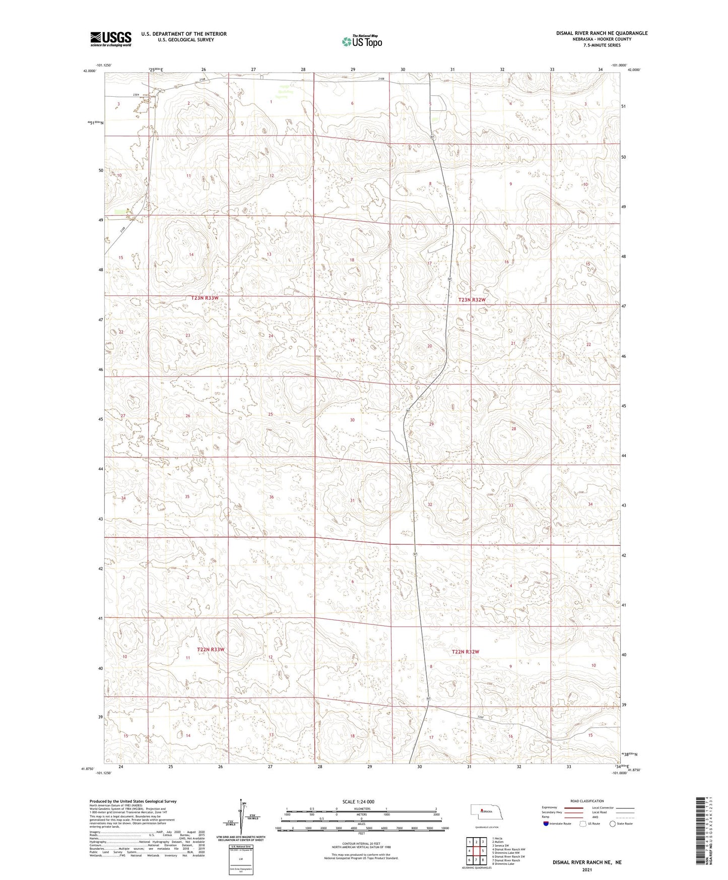Dismal River Ranch NE Nebraska US Topo Map Image