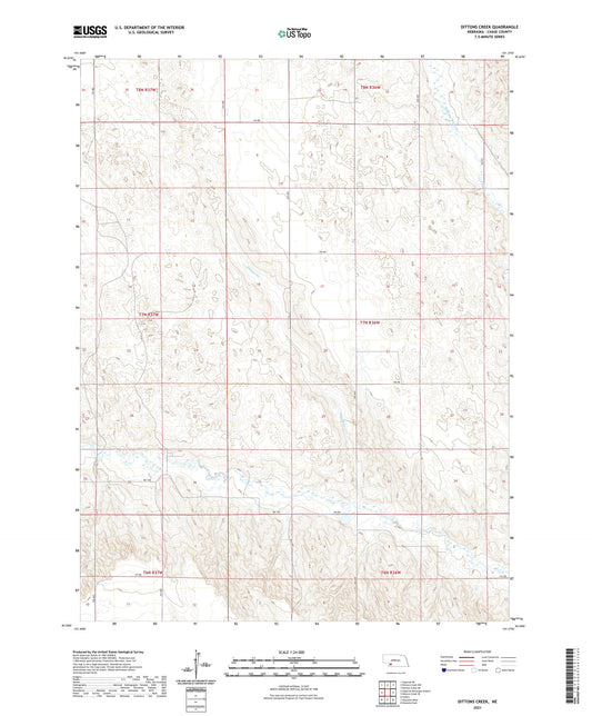 Dittons Creek Nebraska US Topo Map Image