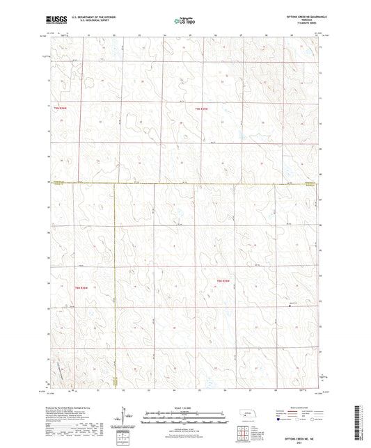 Dittons Creek NE Nebraska US Topo Map Image