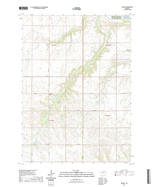 Dorsey Nebraska US Topo Map Image