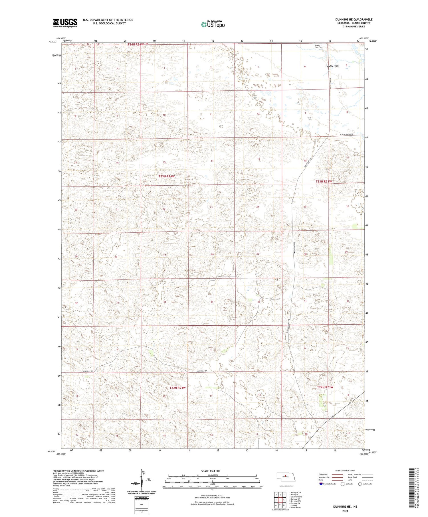 Dunning NE Nebraska US Topo Map Image