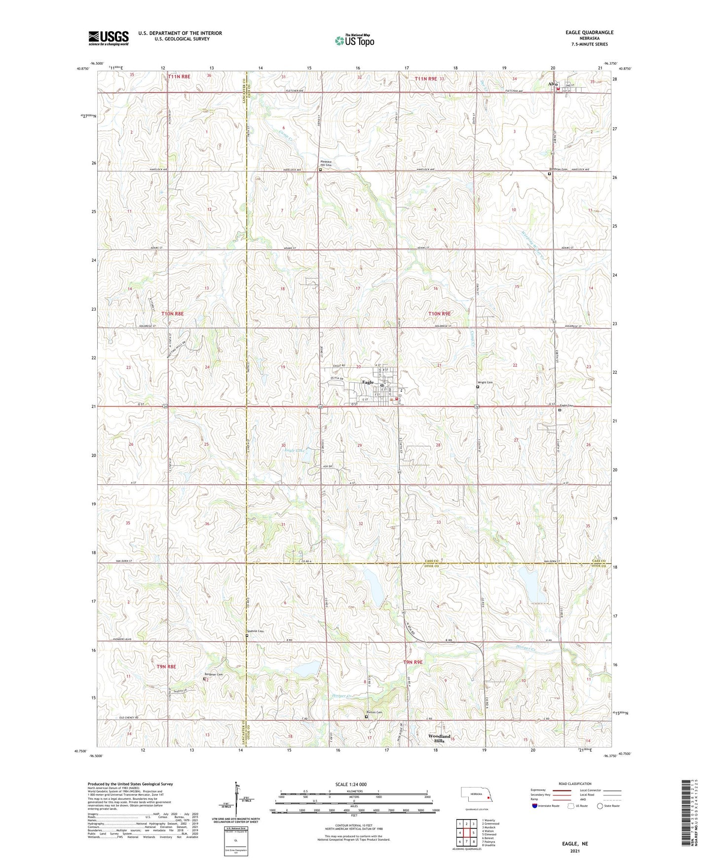 Eagle Nebraska US Topo Map Image