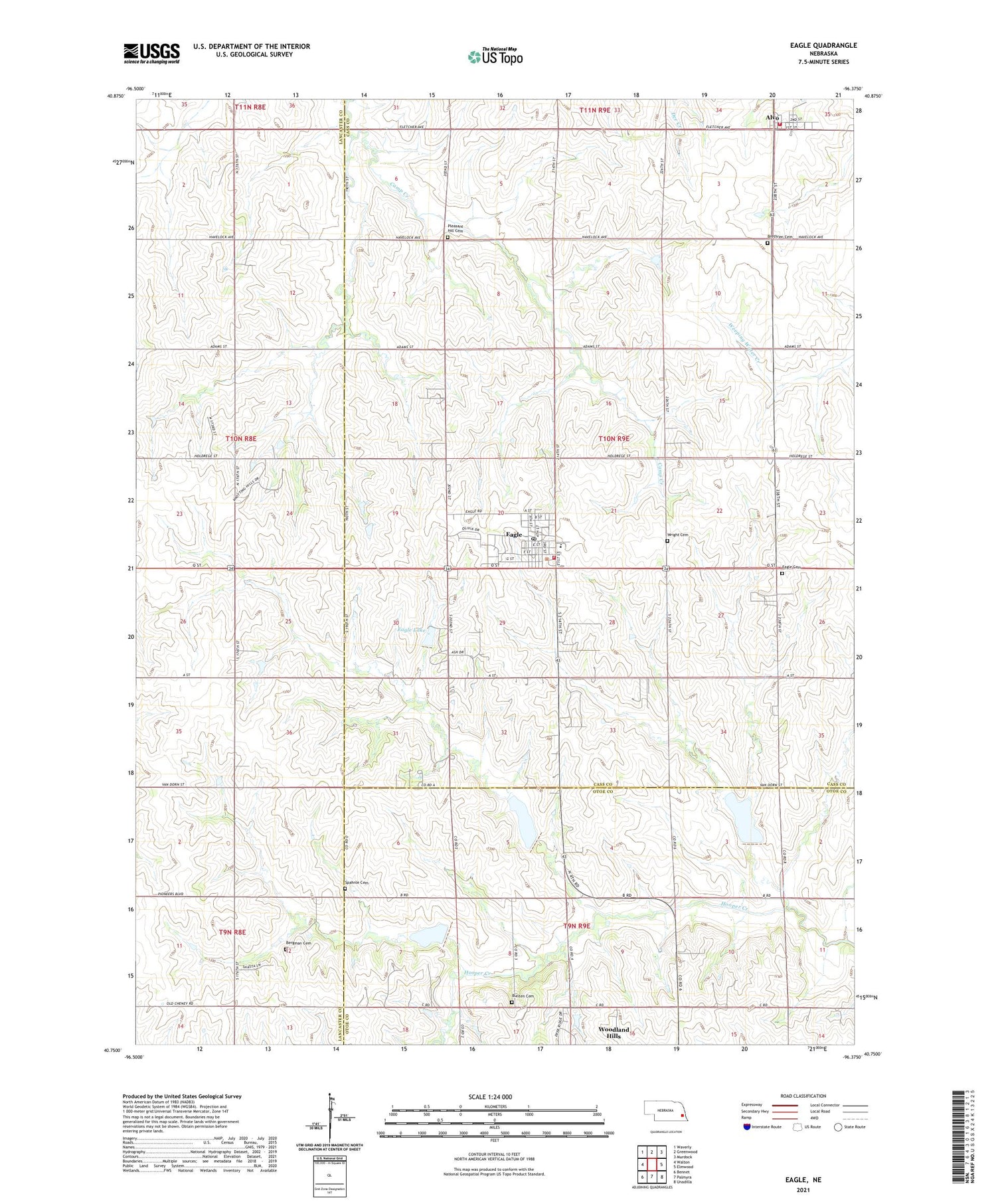 Eagle Nebraska US Topo Map Image