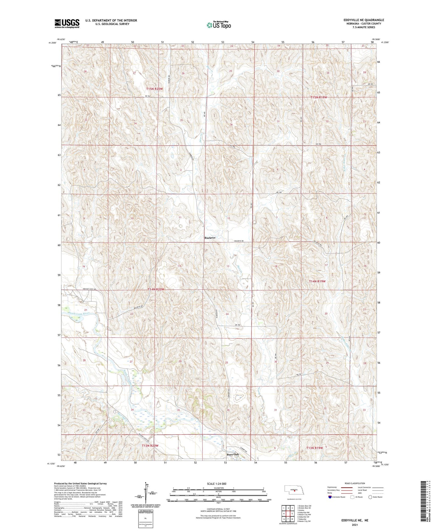 Eddyville NE Nebraska US Topo Map Image
