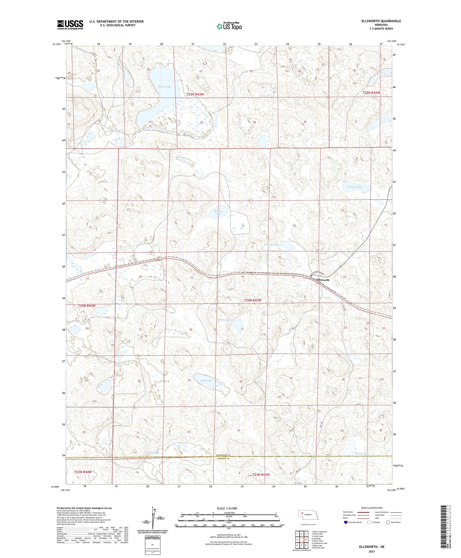 Ellsworth Nebraska US Topo Map Image