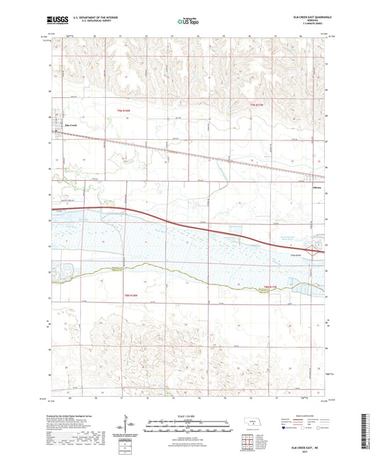 Elm Creek East Nebraska US Topo Map Image