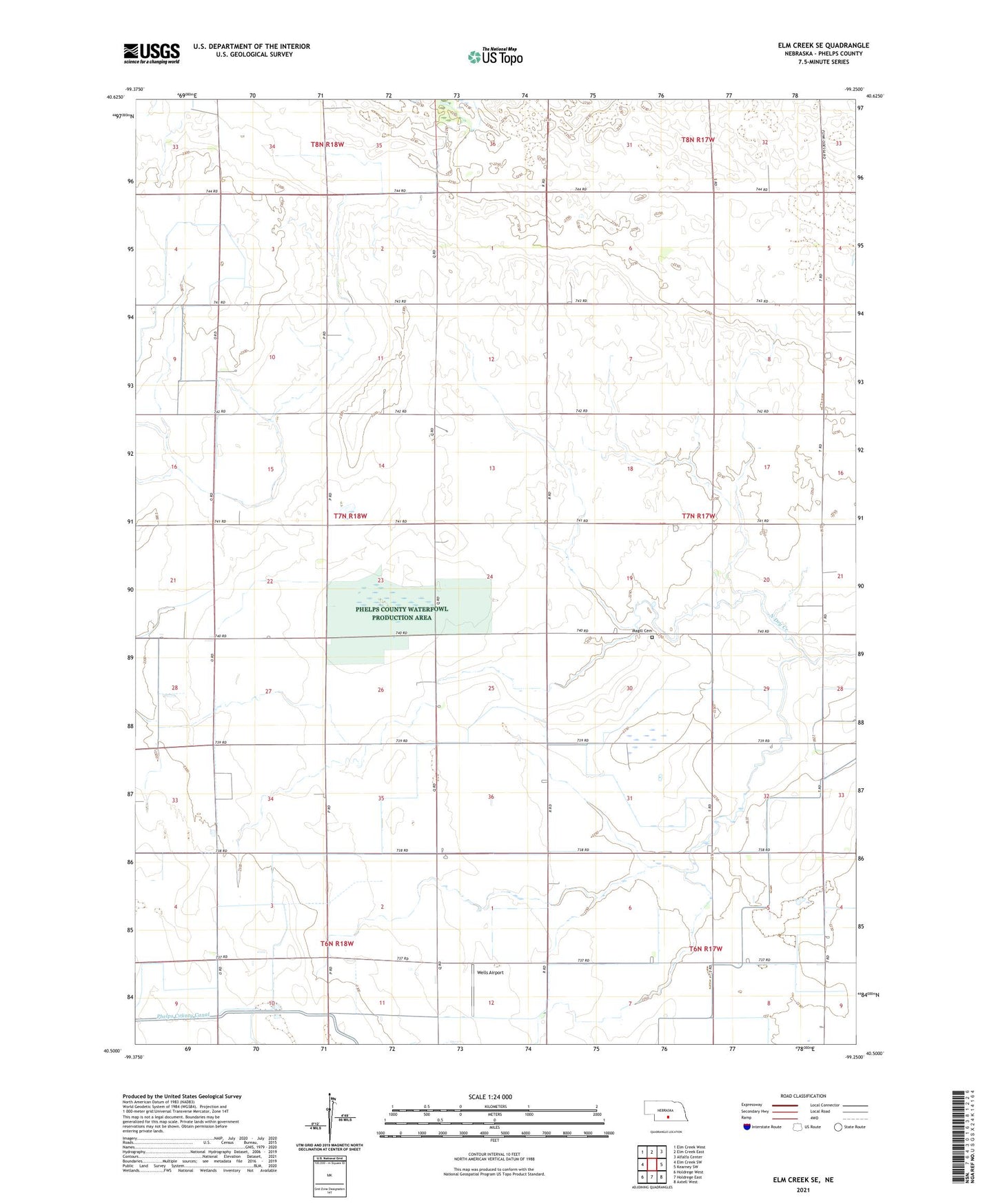 Elm Creek SE Nebraska US Topo Map Image