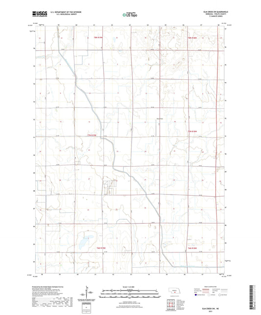 Elm Creek SW Nebraska US Topo Map Image