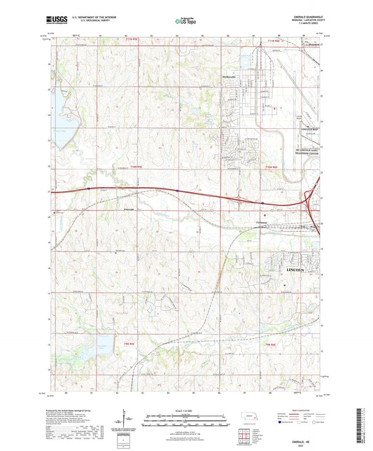 Emerald Nebraska US Topo Map Image