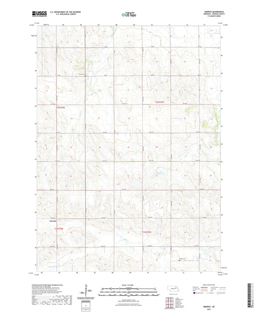 Emerick Nebraska US Topo Map Image