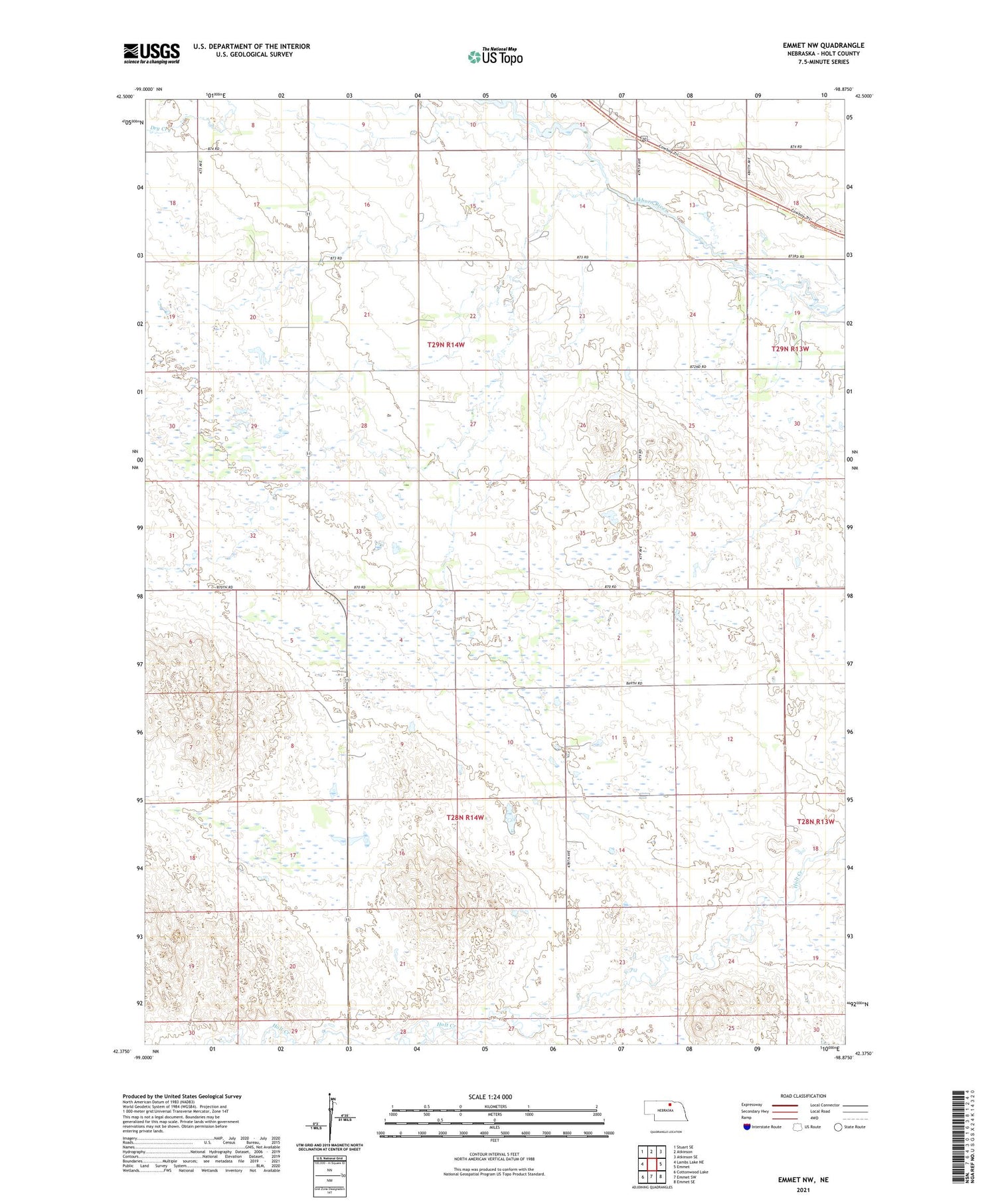 Emmet NW Nebraska US Topo Map Image