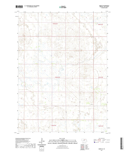 Emmet SE Nebraska US Topo Map Image