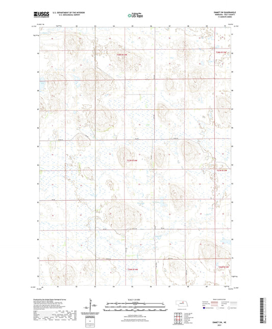 Emmet SW Nebraska US Topo Map Image