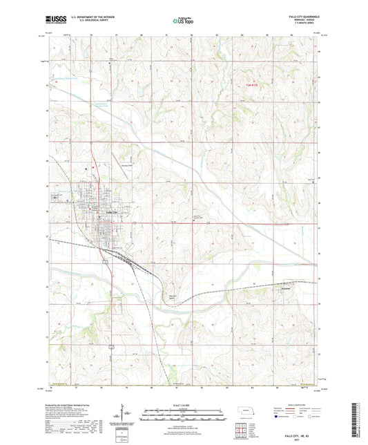 Falls City Nebraska US Topo Map Image