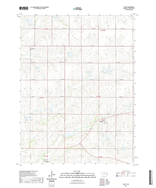 Filley Nebraska US Topo Map Image