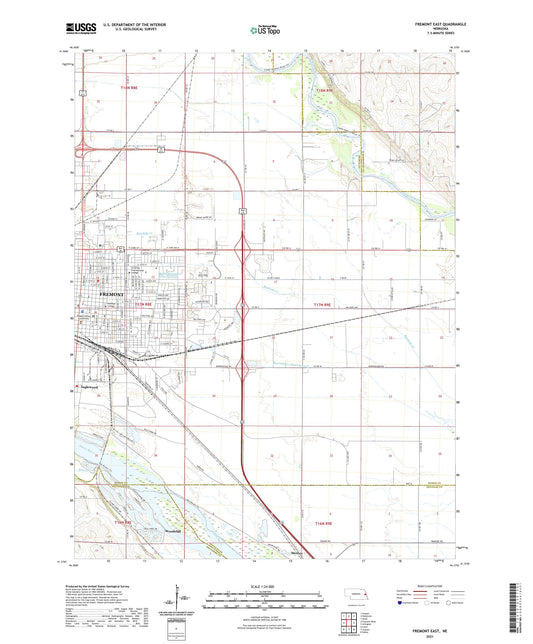 Fremont East Nebraska US Topo Map Image