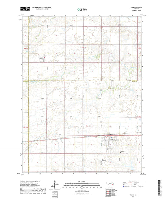 Friend Nebraska US Topo Map Image