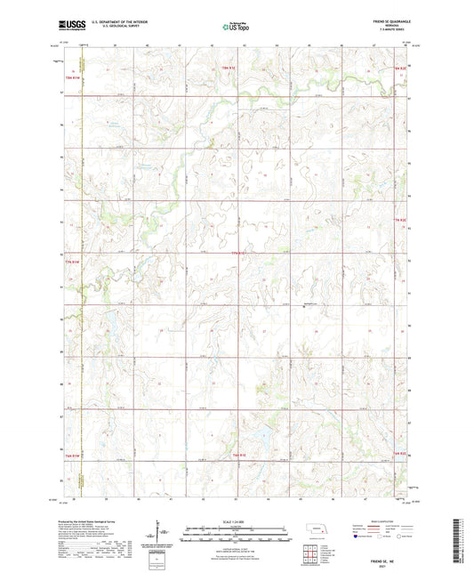 Friend SE Nebraska US Topo Map Image