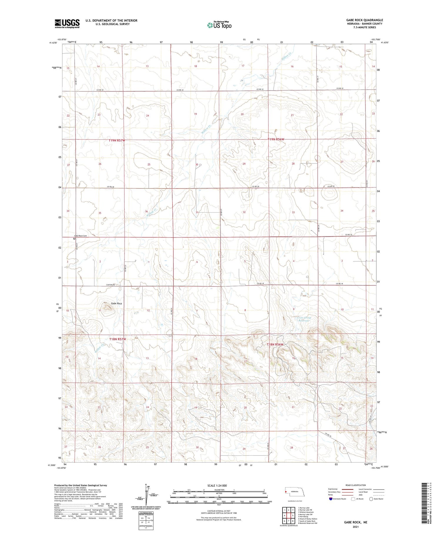 Gabe Rock Nebraska US Topo Map Image