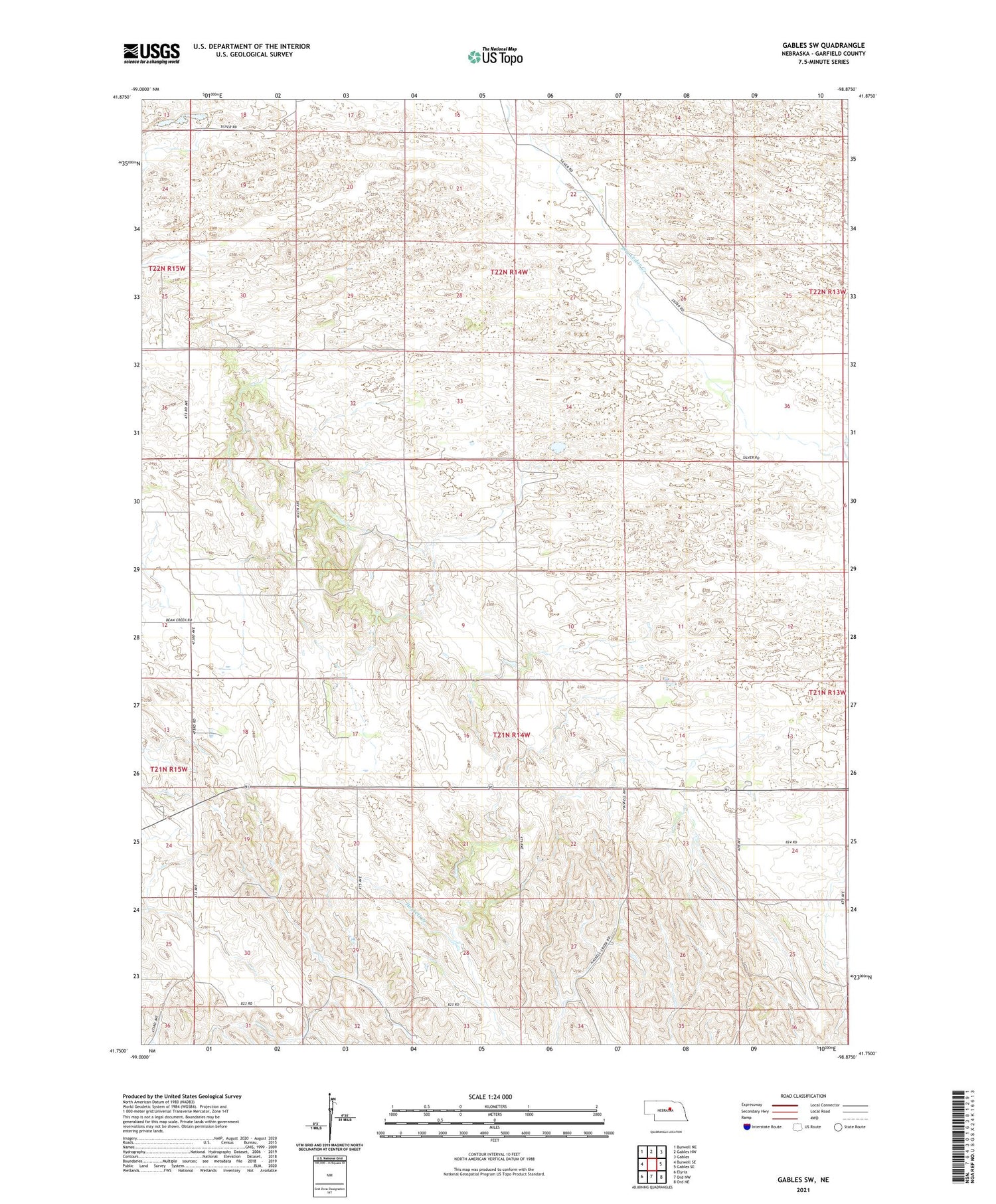 Gables SW Nebraska US Topo Map Image