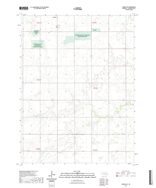 Geneva SW Nebraska US Topo Map Image