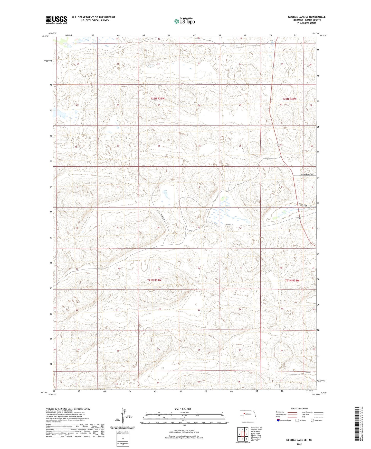 George Lake SE Nebraska US Topo Map Image