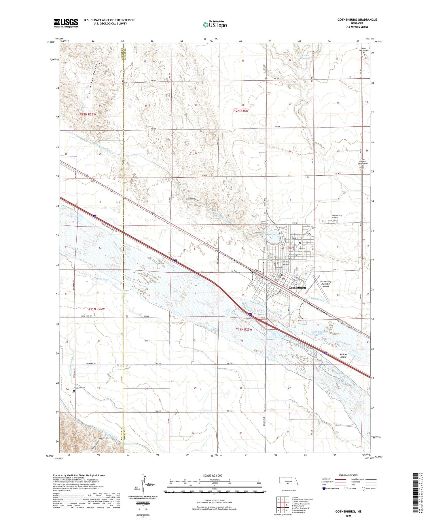 Gothenburg Nebraska US Topo Map Image