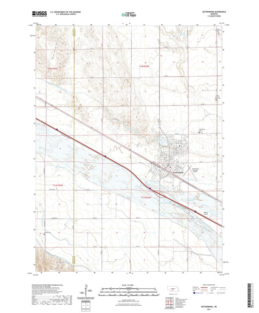 Gothenburg Nebraska US Topo Map Image