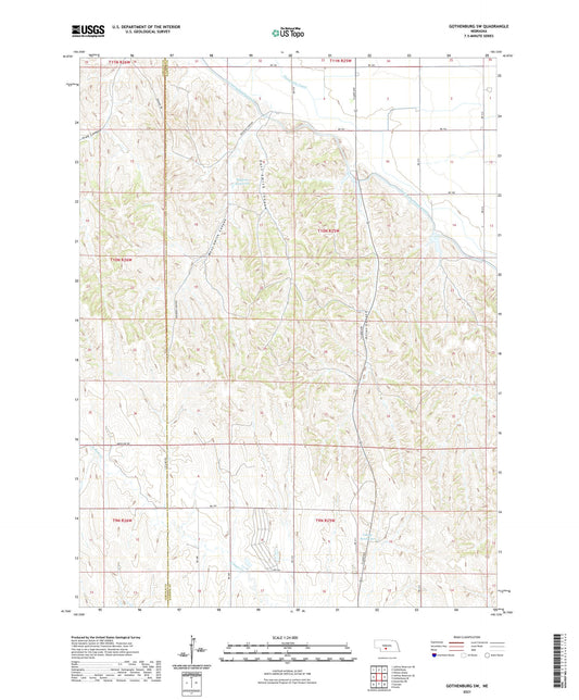 Gothenburg SW Nebraska US Topo Map Image