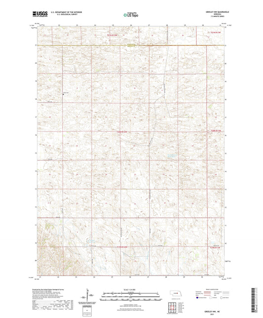 Greeley NW Nebraska US Topo Map Image