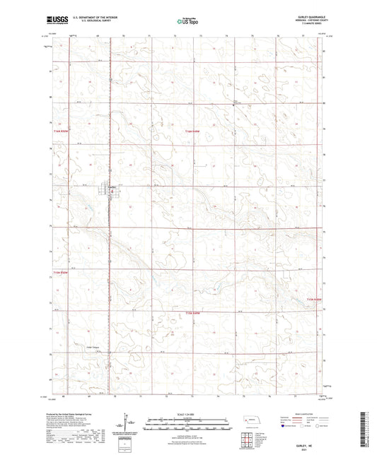 Gurley Nebraska US Topo Map Image