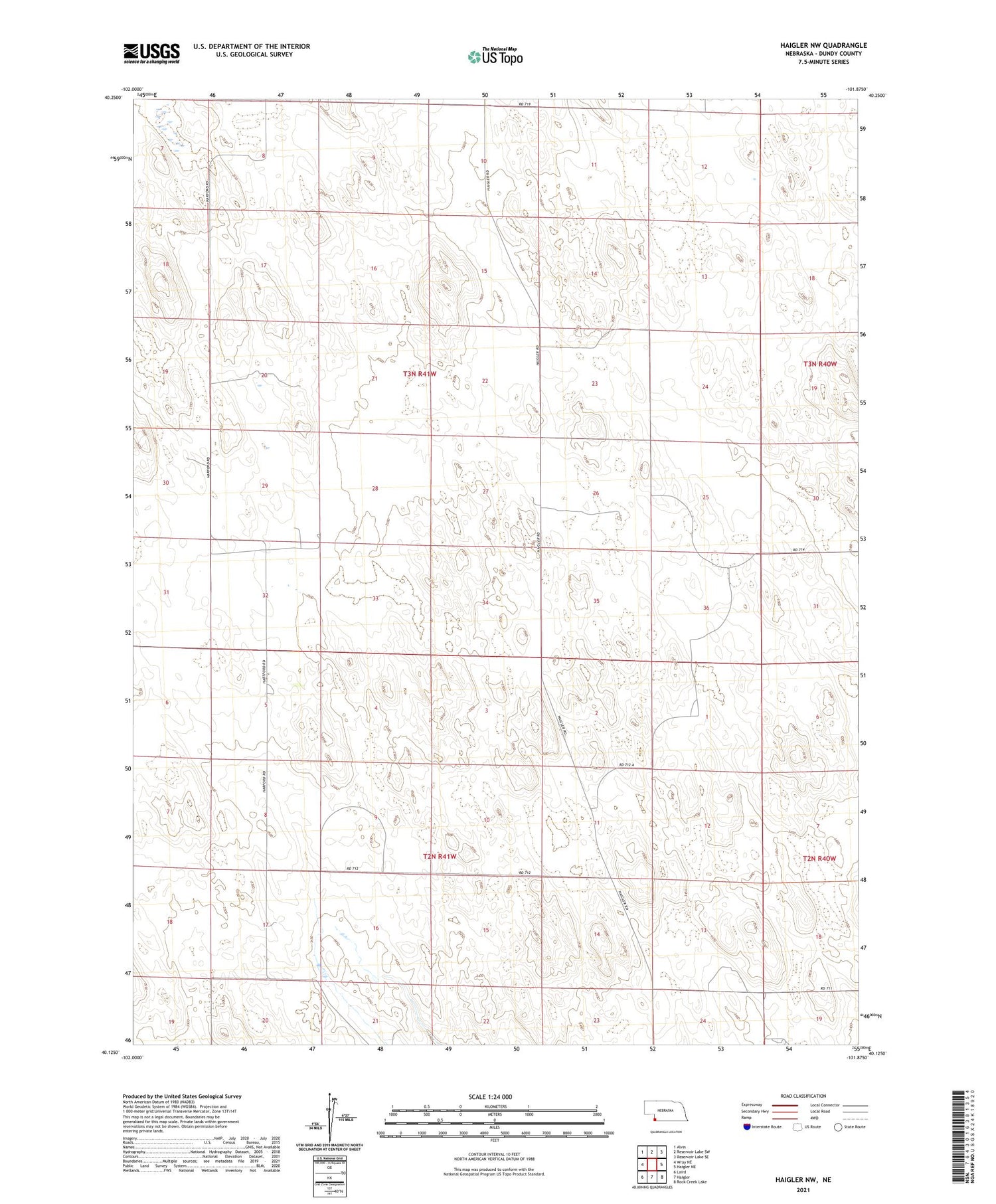 Haigler NW Nebraska US Topo Map Image