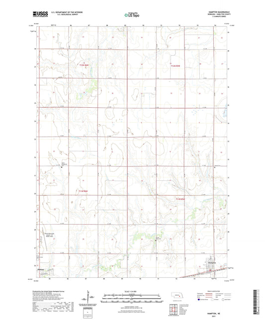 Hampton Nebraska US Topo Map Image