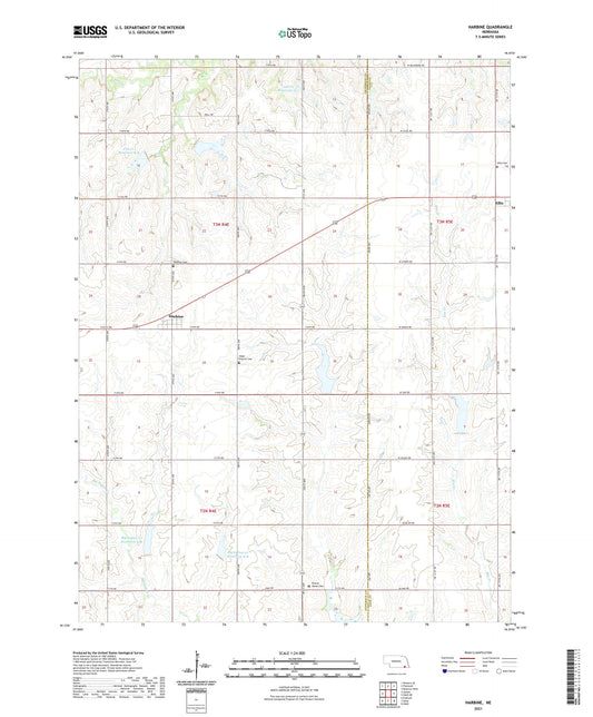 Harbine Nebraska US Topo Map Image