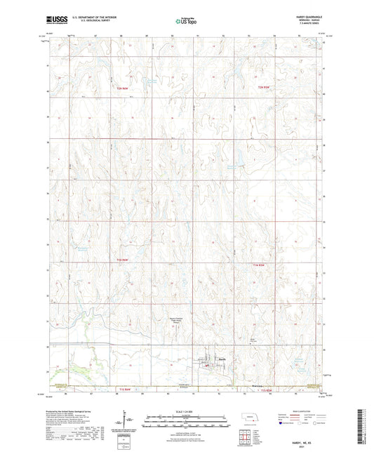 Hardy Nebraska US Topo Map Image