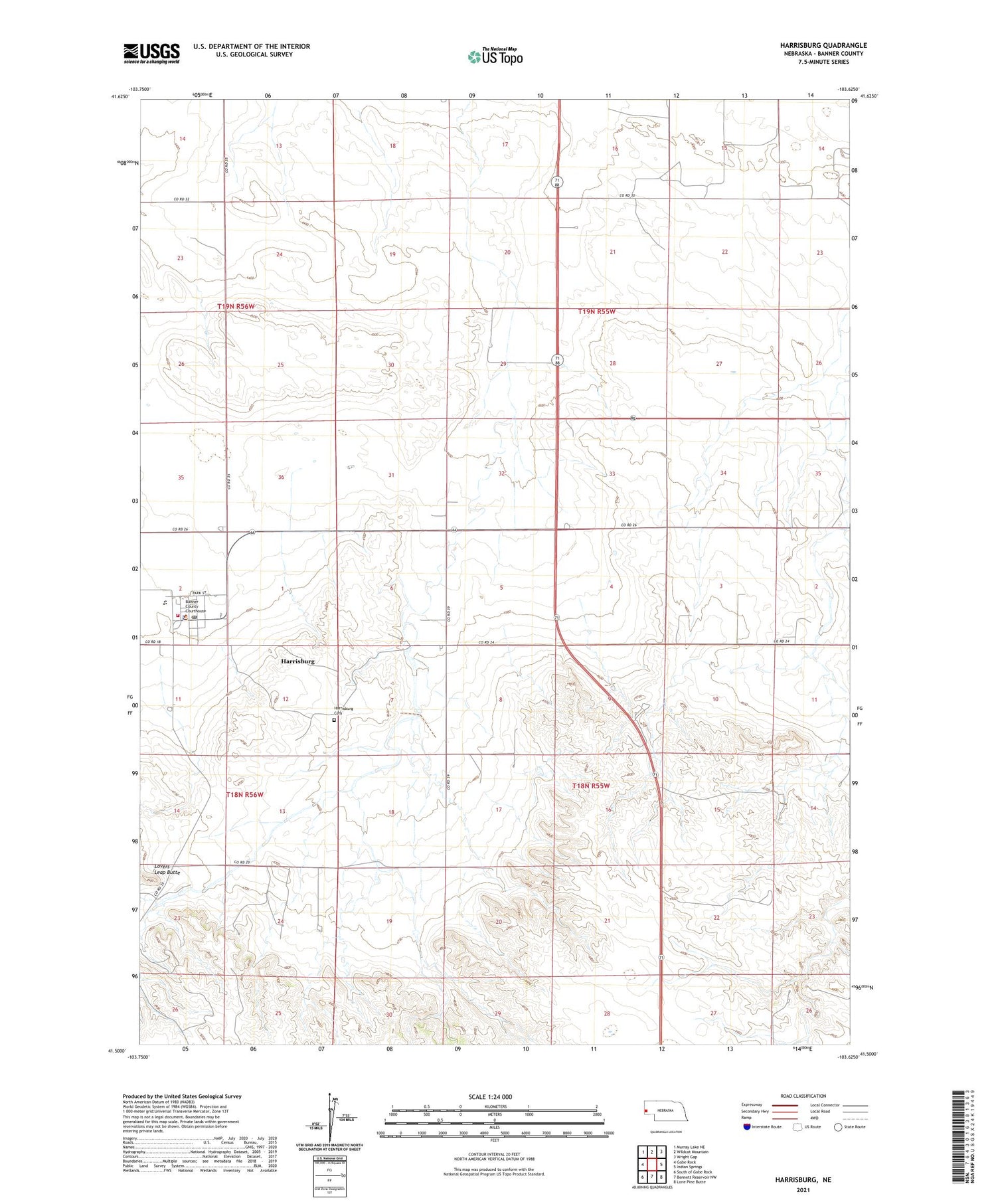Harrisburg Nebraska US Topo Map Image