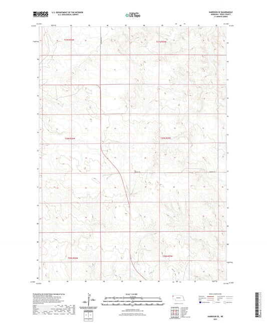 Harrison SE Nebraska US Topo Map Image