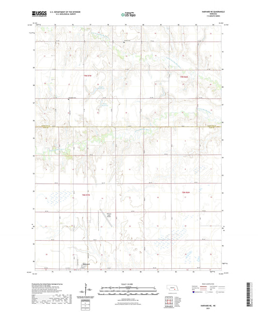 Harvard NE Nebraska US Topo Map Image