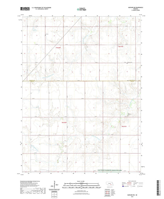 Harvard NW Nebraska US Topo Map Image