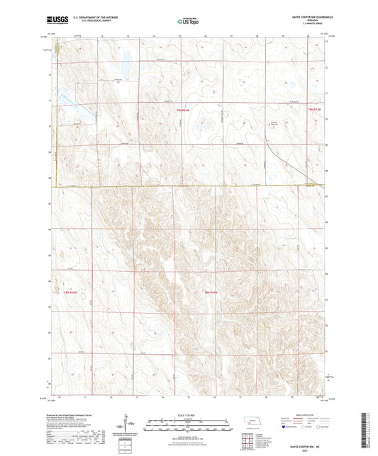 Hayes Center NW Nebraska US Topo Map Image