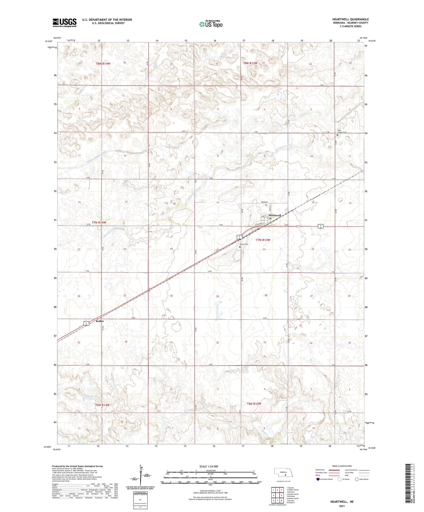 Heartwell Nebraska US Topo Map Image